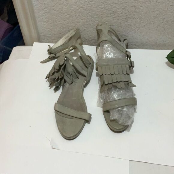 Freda Salvador Kiltie Fringe Strappy Gladiator Leather Sandals Size US 6.5 - Picture 12 of 16